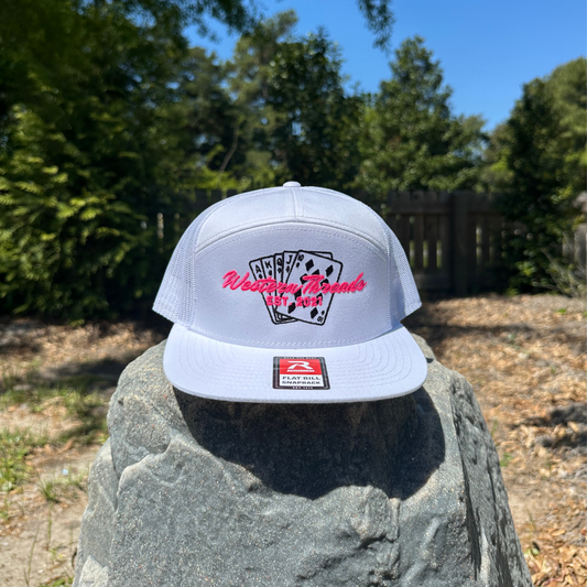 The Cards Hat | White 7 Panel