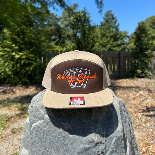 The Cards Hat | Brown/Khaki 7 Panel
