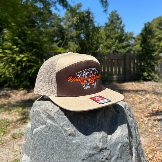 The Cards Hat | Brown/Khaki 7 Panel