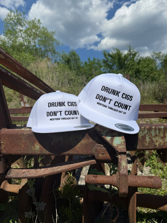 Drunk Cigs Don't Count | Trucker | White-Western Threads Hat Co.